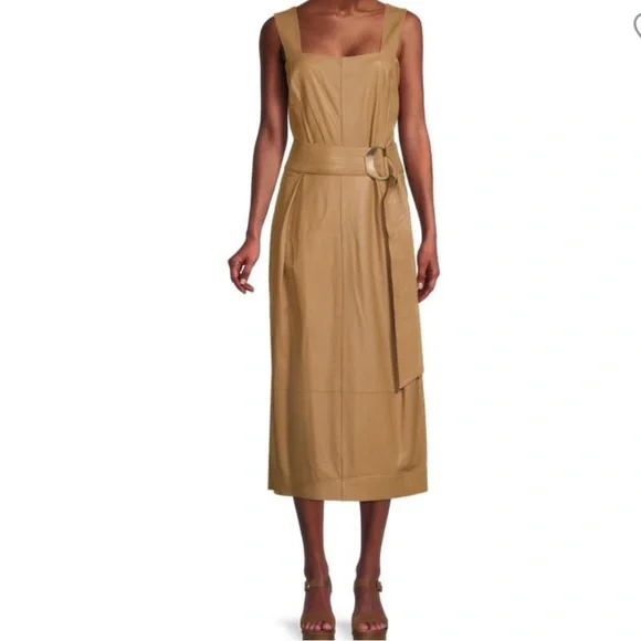 Vince | Dresses | Vince Tank Midi Leather Dress | Poshmark